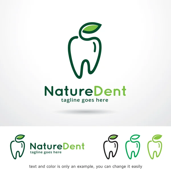 Doğa diş Logo şablonu tasarlamak vektör — Stok Vektör