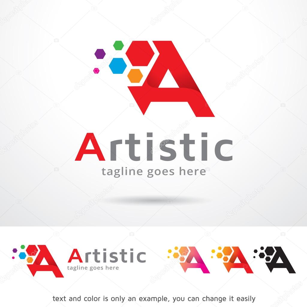 Artistic Letter A Logo Template Design Vector