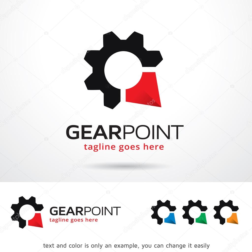 Gear Point Logo Template Design Vector