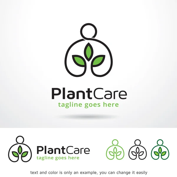 Planta Cuidados Logo Template Design Vector —  Vetores de Stock