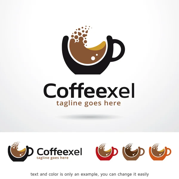 Pixel Café Logo Template Design Vector — Vetor de Stock