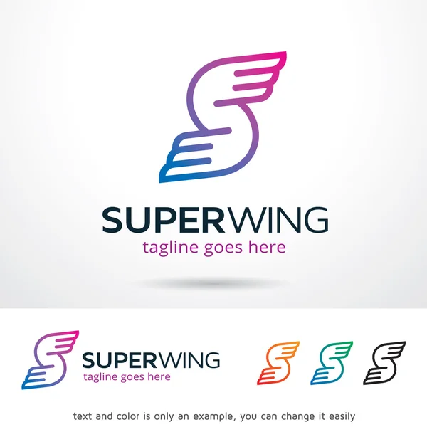 Super Wing Letra S Logo Template Design Vector —  Vetores de Stock