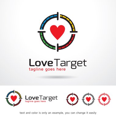 Aşk hedef Logo şablonu tasarlamak vektör