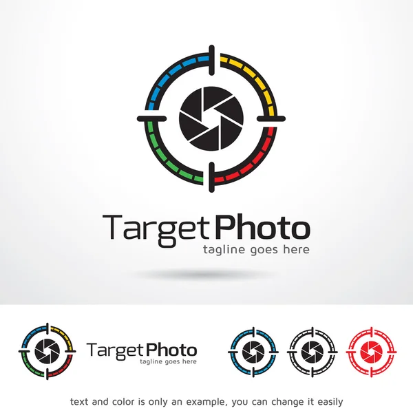 Hedef fotoğraf Logo şablonu tasarlamak vektör — Stok Vektör