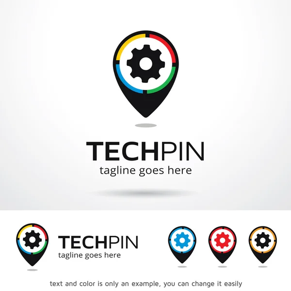 Tecnologia Pin Logo Template Design Vector —  Vetores de Stock