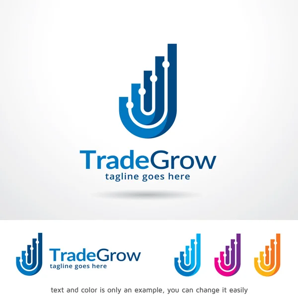 贸易增长徽标模板设计矢量 — 图库矢量图片