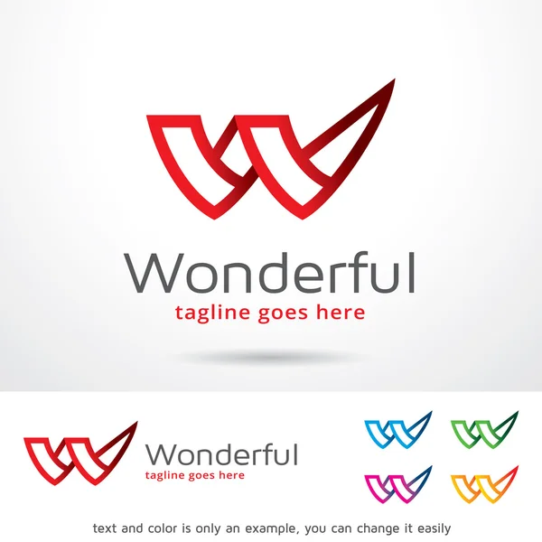 Carta maravilhosa W Logo Template Design Vector — Vetor de Stock