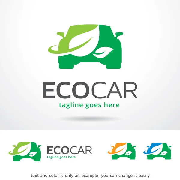 Green Eco Car Logo Template Design Vector — Stock Vector