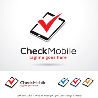 Mobil Logo Şablonu Tasarım Vektörü Kontrol Et
