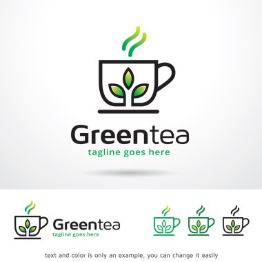 Yeşil çay Logo şablonu tasarlamak vektör
