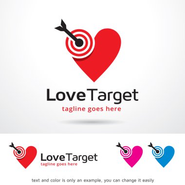 Aşk hedef Logo şablonu tasarlamak vektör