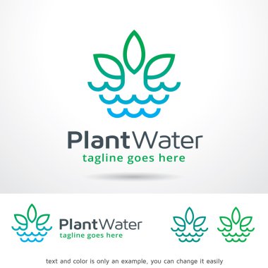 Plant Water Logo Template Design Vector