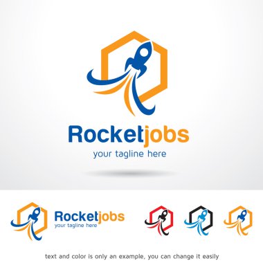 Roket işleri Logo şablonu tasarlamak vektör