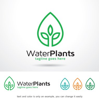 Su bitkileri Logo şablonu tasarlamak vektör