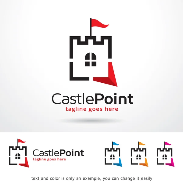 Kasteel Point Logo Sjabloon Ontwerp Vector — Stockvector