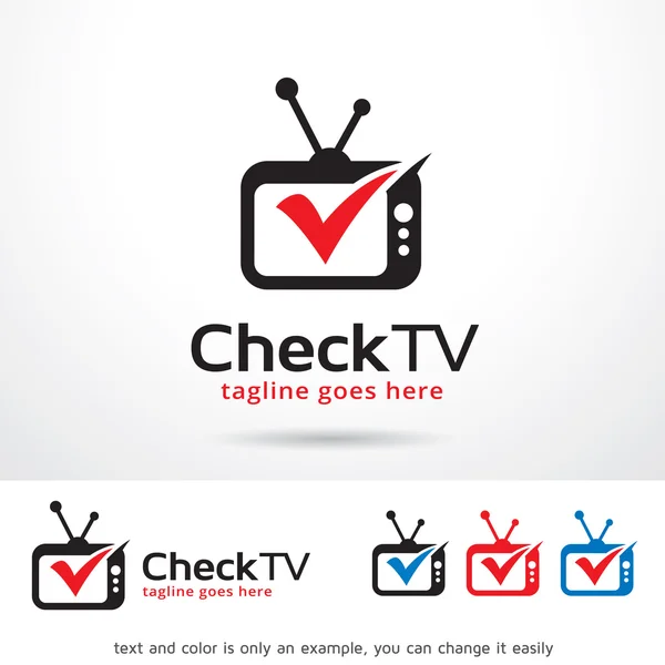 Check TV Logo Template Design Vector — Stock Vector