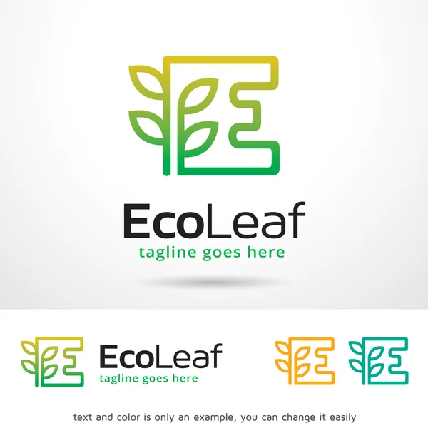 Eco Leaf Letter E Logo Template Design Vector — Stok Vektör