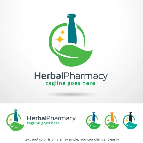 Herbal Pharmacy Logo Template Design Vector — Stock vektor