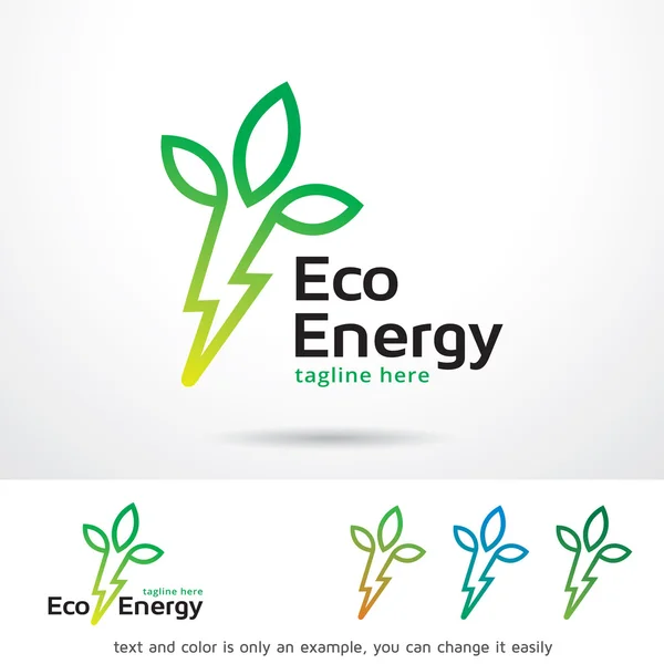 Vetor de design de modelo de logotipo de energia ecológica — Vetor de Stock