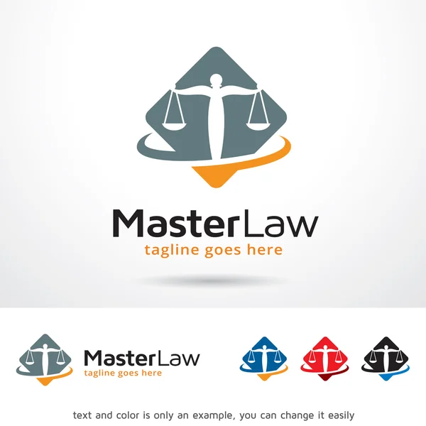 Master Law Logo Plantilla Diseño Vector — Vector de stock