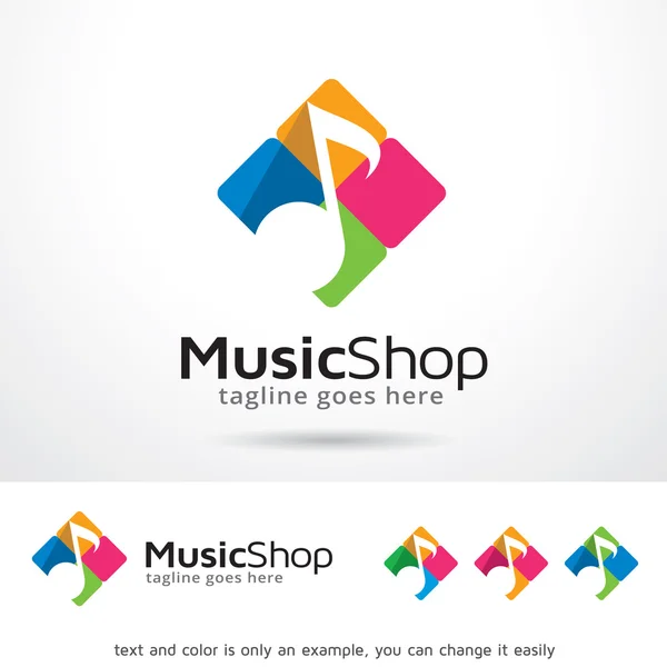 Loja de música Logo Template Design Vector —  Vetores de Stock