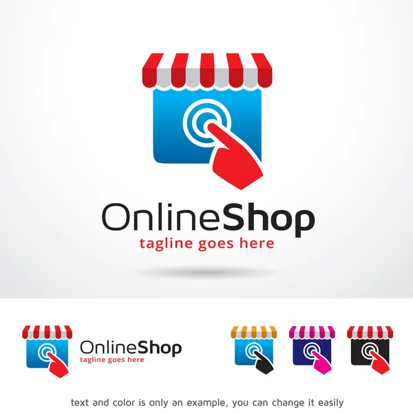 Online Shop Logo şablonu tasarlamak vektör — Stok Vektör
