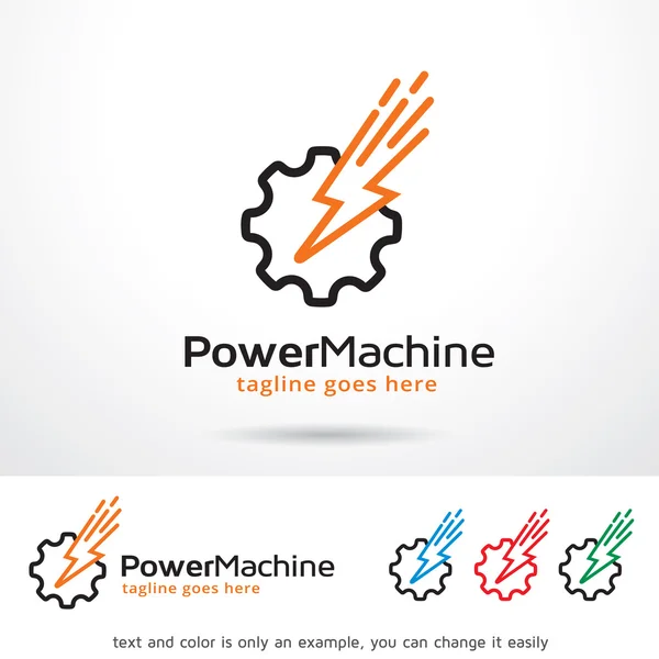 Power Machine Logo Template Design Vector — Stok Vektör