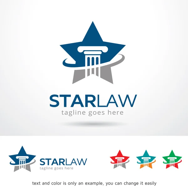 Star Law Logo Template Design Vector — Stock Vector