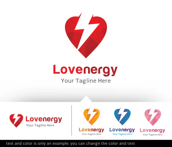 Amor Energia Logotipo Modelo Design Vector —  Vetores de Stock