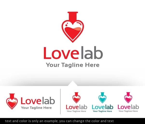 Amor Laboratório Logo Modelo Design Vector —  Vetores de Stock