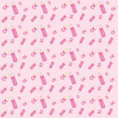 arka plan bebek kız meme ve biberon vektör için