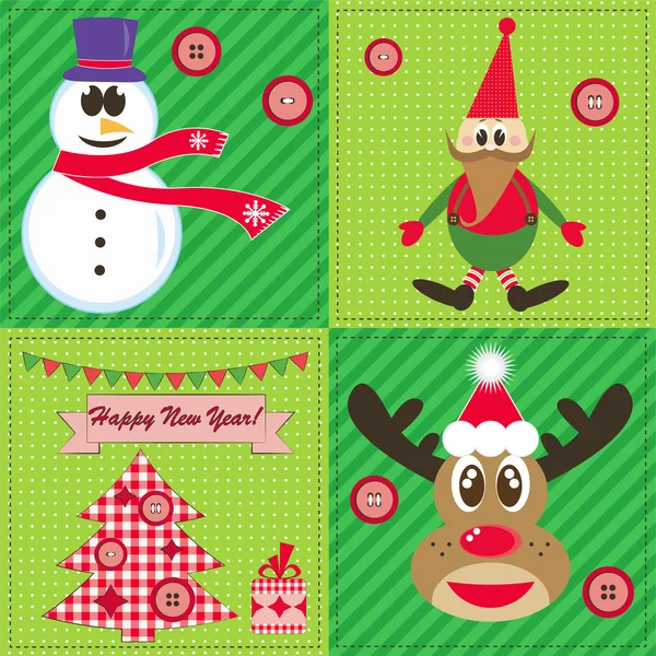 Christmas icons vector different — Stock Vector