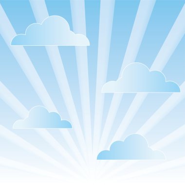 ışınları vektör ile bulutlu gökyüzü