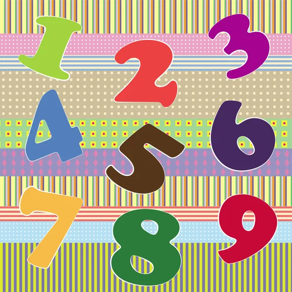 Barn mångfärgade mönster med nummer vektor — Stock vektor