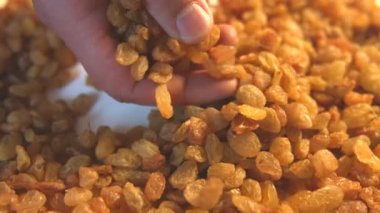 Beyaz zemin üzerine kuru üzüm. 2 tekila. Dikey ve yatay pan. Yakın çekim.