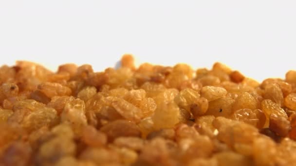 Raisins on a white background. 2 Shots. Close-up. — Stock Video
