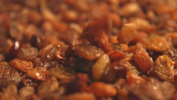 Raisins. 2 Shots. Vertical and horizontal pan. Close-up. — Stock Video