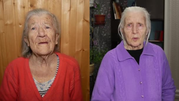 Vidéo Bavardage Maison Deux Grands Mères Communiquent Entre Elles Par — Video