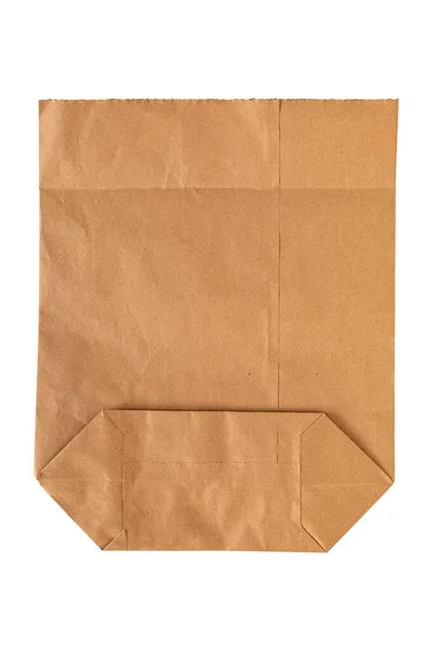 Бумажный Пакет Еды Вынос Белом Фоне Упаковка Шаблон Макет Дизайна Стоковое Изображение