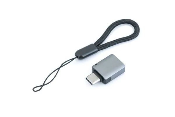 Adaptér Usb Type Usb Type Adaptér Otg Kabelové Převodníky Bílé — Stock fotografie