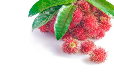 Rambutans meyve yaprak ile 
