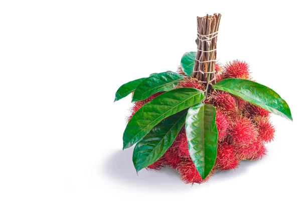 Rambutans fruta com folha — Fotografia de Stock