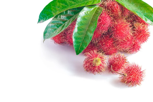 Rambutans fruta com folha — Fotografia de Stock