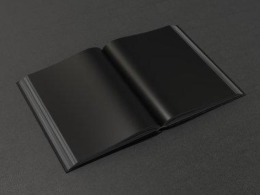 Açık kitap siyah mockup