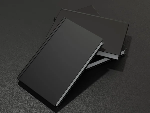 Bazı kitaplar ile siyah boş kapak