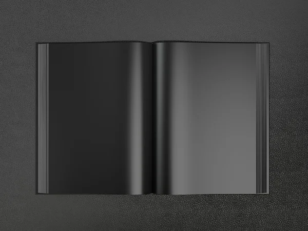 Apri libro nero mockup — Foto Stock