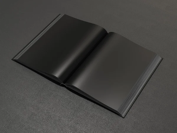 Åpen bok svart spott – stockfoto