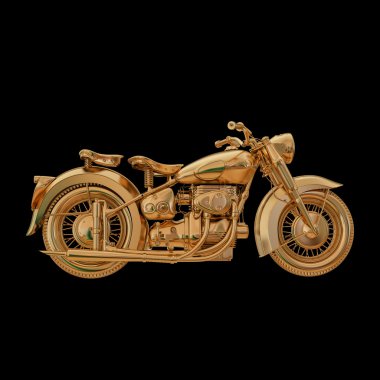 altın bir motosiklet çizimi