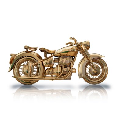 altın bir motosiklet çizimi
