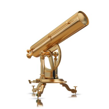 resimde altın teleskop solated